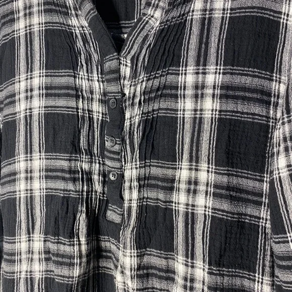 Garnet Hill Black White Plaid Organic Cotton Tunic Dress 08 - Picture 4 of 7